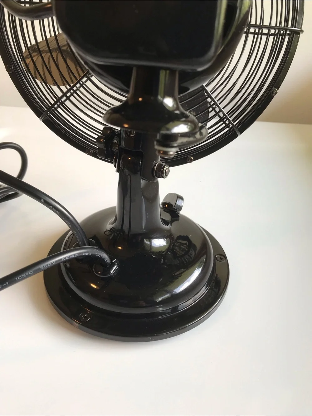 Restoration Hardware Allaire No 8 Black Small Tabletop Desktop Oscillating Fan